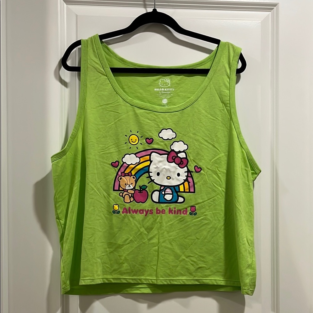 Hello Kitty Bright Green Graphic Tank